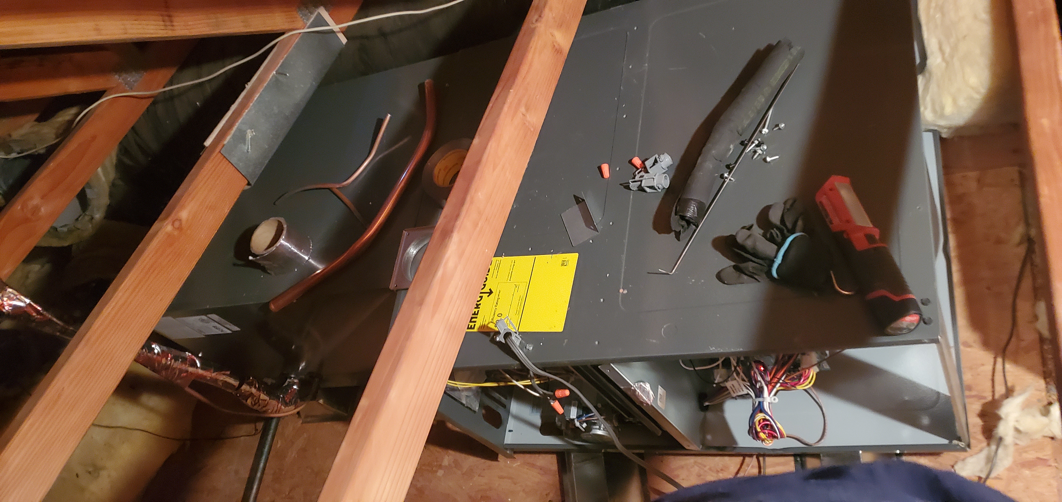 Alpine attic air handler installation