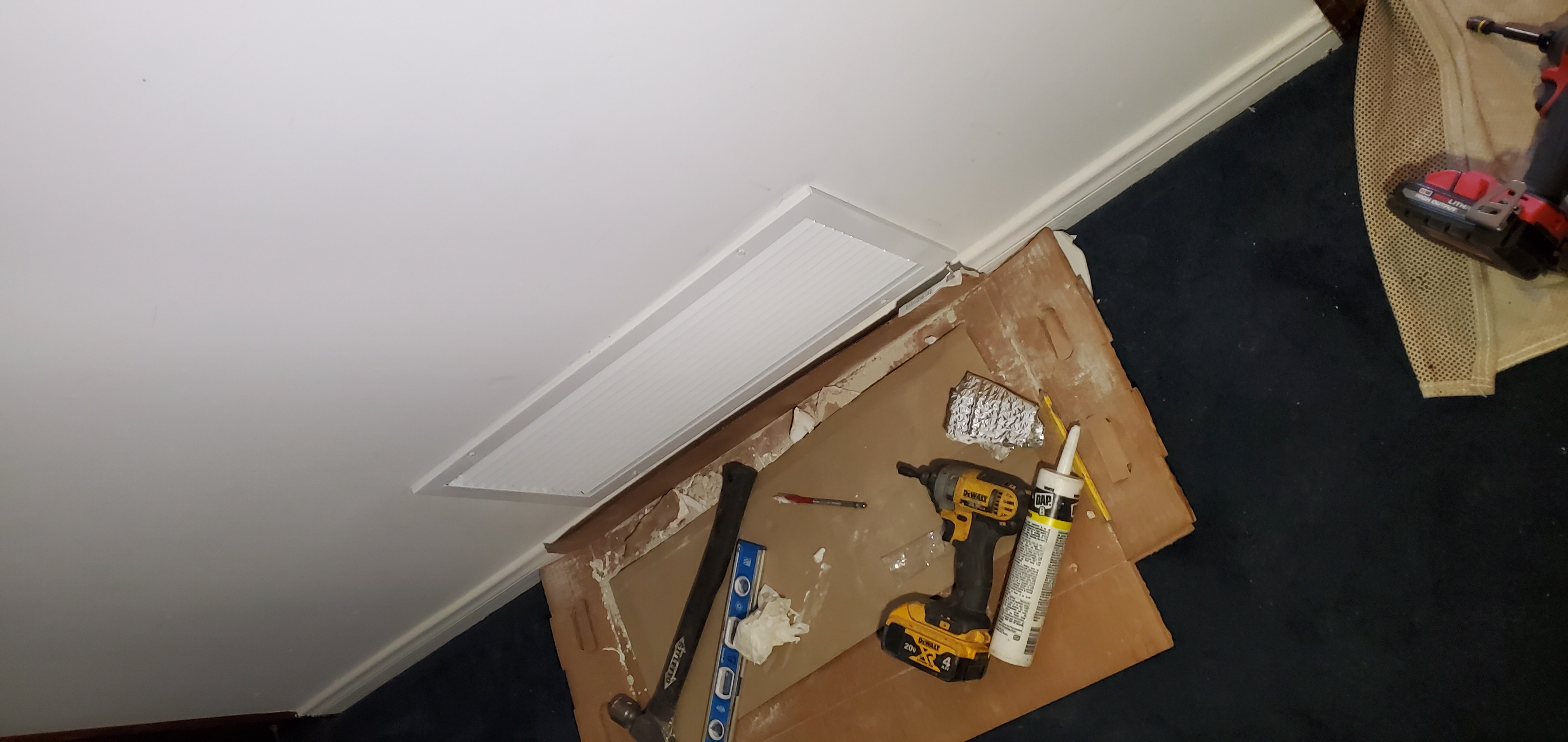 Return air grille installation